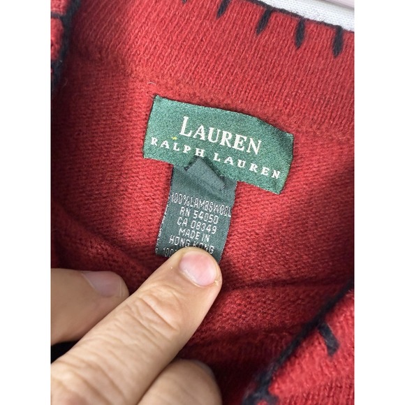 VTG Ralph Lauren LRL Wool Sweater Women's Medium Mock Turtleneck Aztec Southwest - Picture 3 of 9